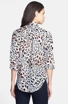 Thumbnail for your product : Foxcroft Animal Print Roll Sleeve Shaped Shirt (Petite)
