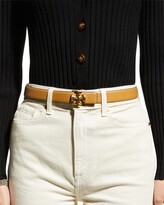 Thumbnail for your product : Tory Burch Kira 1" Leather Belt w/ Logo Buckle