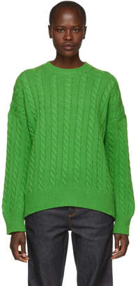 Loewe Green Cable Knit Sweater