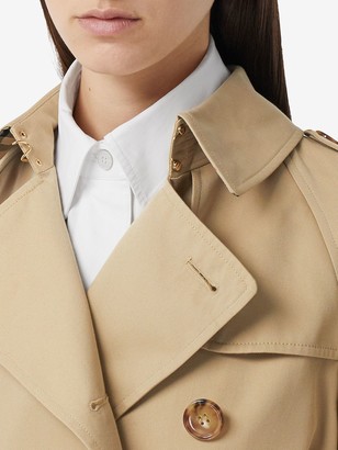 Burberry Logo-Print Double-Breasted Trench Coat
