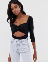 Thumbnail for your product : Fashion Union off shoulder body with cut out detail