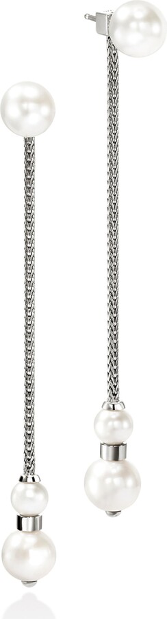 John Hardy JH Essentials Pearl Front/Back Earrings