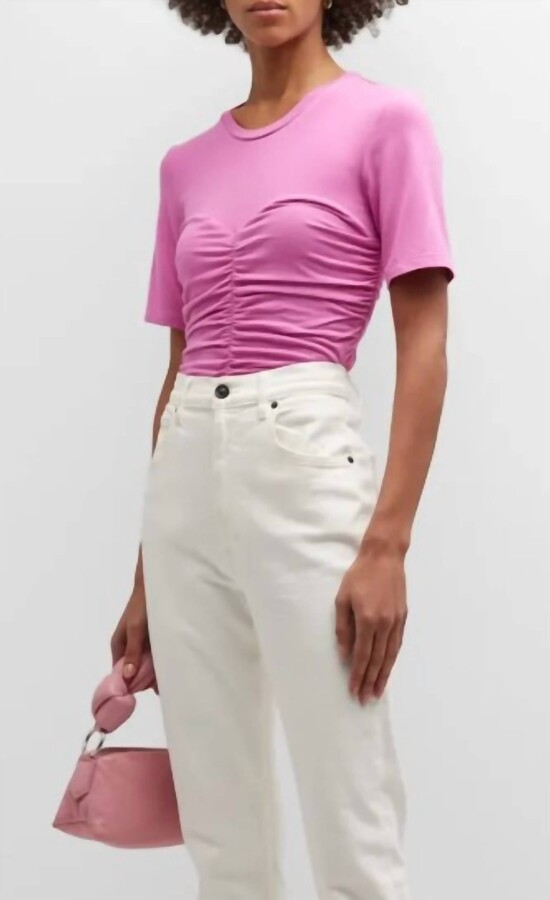 Jonathan Simkhai Tansy Jersey Top In Opera Pink