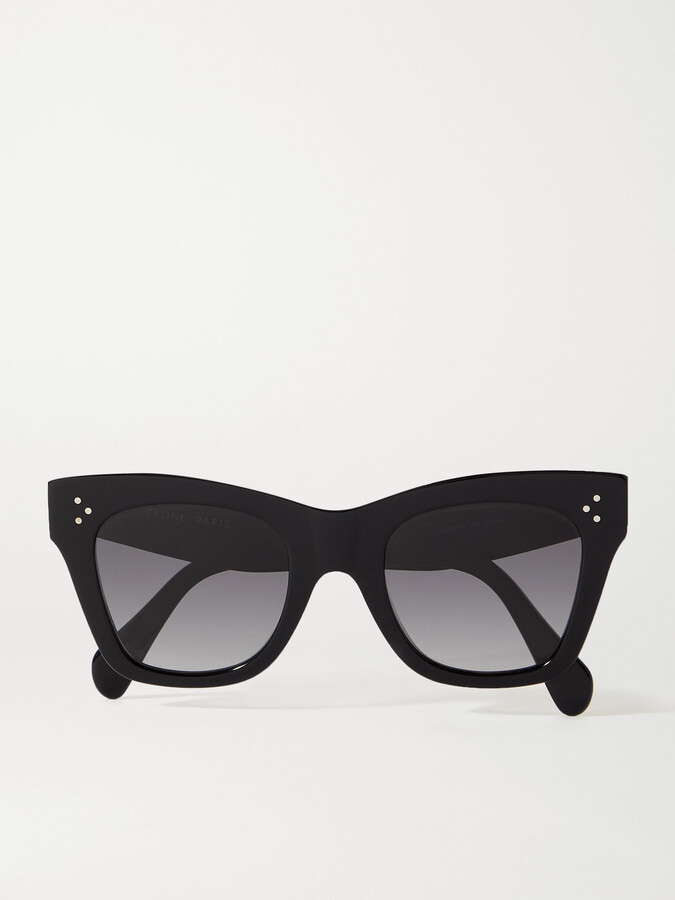 Celine Oversized Cat-eye Acetate Sunglasses - Black - ShopStyle