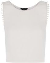 Thumbnail for your product : New Look Teens Cream Pom Pom Sleeve Crop Top