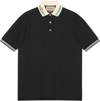 Gucci Interlocking G-collar polo shirt - ShopStyle