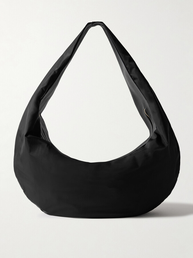 KHAITE Olivia Sport Xl Textured Leather-trimmed Shell Shoulder Bag - Black