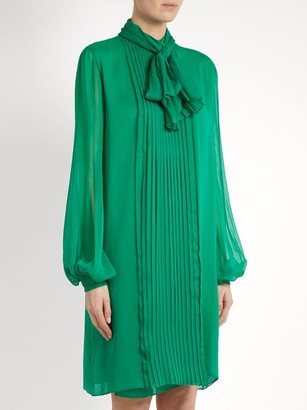 By. Bonnie Young - Neck-tie Silk-chiffon Dress - Green