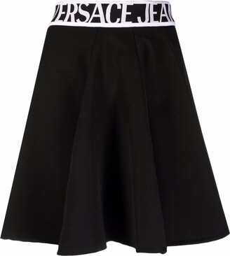 Versace Jeans Couture logo-waistband A-line skirt