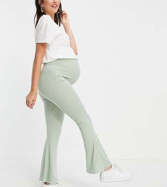 In The Style Maternity x Brooke Vincent wide-legged pants co-ord in sage