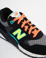Thumbnail for your product : New Balance 580 Suede/Mesh Black Mix Sneakers