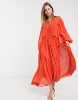 Thumbnail for your product : ASOS DESIGN Eivissa soft tiered maxi dress with drawstring details