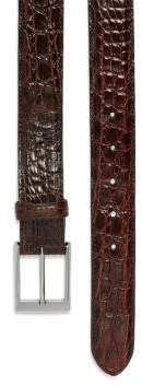 Saks Fifth Avenue Genuine Crocodile Belt & Keychain Gift Set