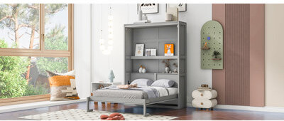 Latitude Run Murphy Bed Wall Bed With Shelves