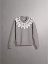 Thumbnail for your product : Burberry Lace Appliqué Jersey Sweatshirt