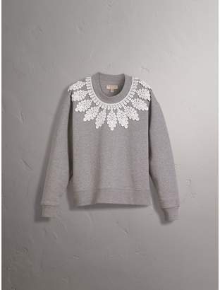 Burberry Lace Appliqué Jersey Sweatshirt