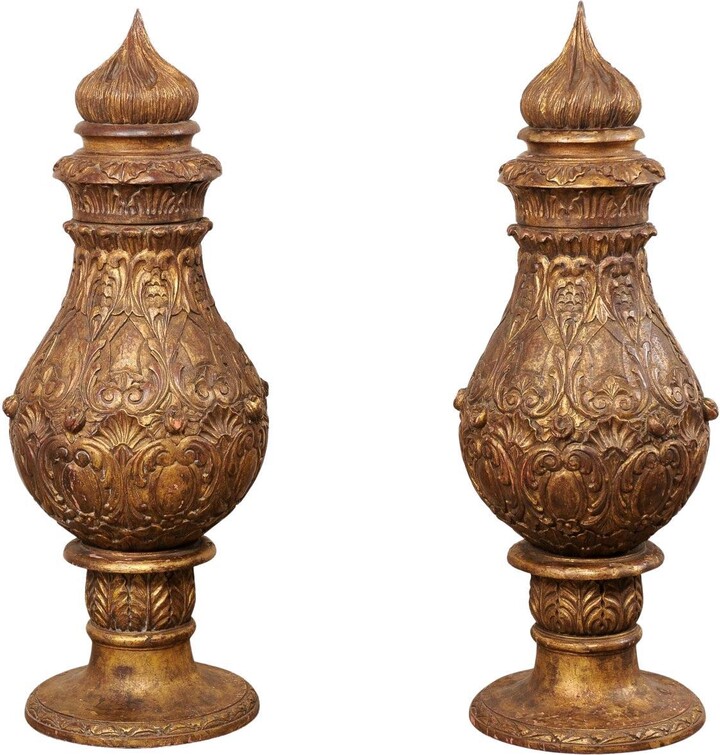 1stDibs Nice Pair Of French Pots À Feu Finials, 5+ Ft Tall
