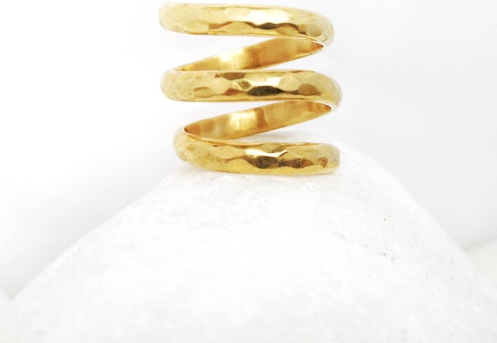 Etsy Hammered Gold Spiral Ring Ancient Greek Style Statement Jewelry