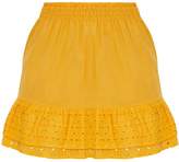 Thumbnail for your product : PrettyLittleThing Petite Mustard Broderie Anglaise Detail Mini Skirt