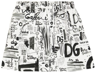 Dolce & Gabbana Children Graffiti printed skirt