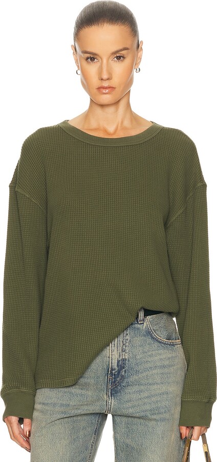 DONNI The Thermal Crewneck Top in Army