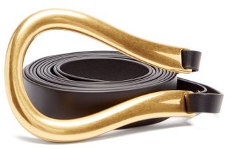 Bottega Veneta Loop Leather Belt - Black Gold
