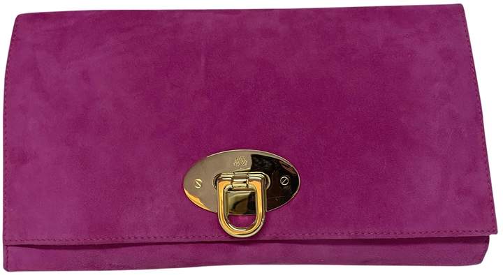 mulberry suede clutch