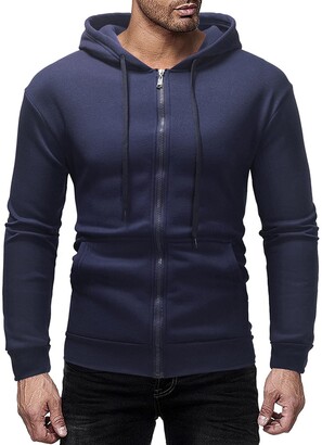 COOFANDY Mens Fashion Thicken Hoodie Sweatshirts Zip Up Casual Slim Fit Contrast Color Jacket