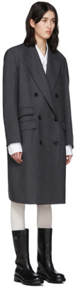 we11done Grey Tailored Double-Breasted Coat
