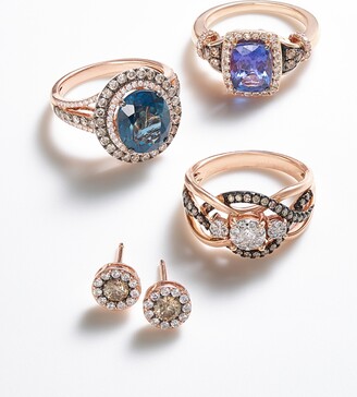 LeVian Blueberry Tanzanite (2 ct. t.w.), Nude Diamonds (1/3 ct. t.w.) & Chocolate Diamonds (1/8 ct. t.w.) Ring Set in 14k Rose Gold