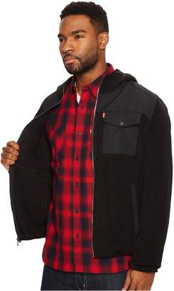 Levi's Mixed Media Two-Pocket Hooded Open Bottom Jacket