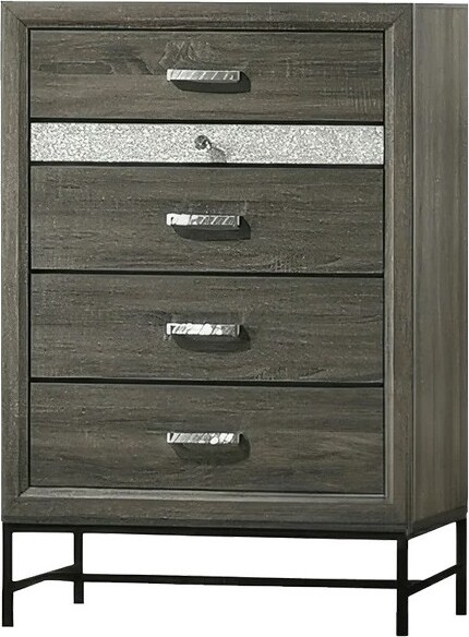 Royal Hampton RoyalHamptonTallDresserChest4Drawersw1JewelryTrayGlamSilverGray