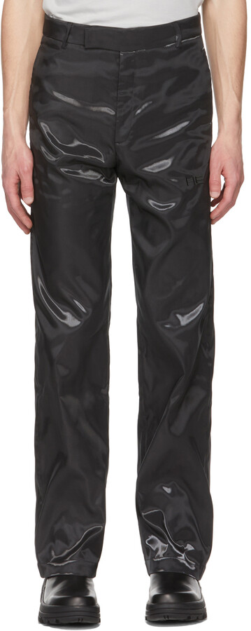 Heliot Emil Black Liquid Metal Trousers - ShopStyle Pants