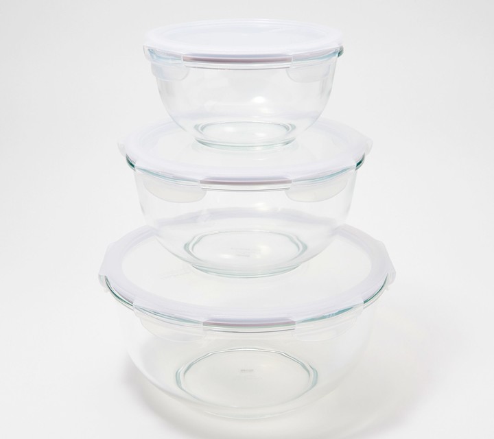 LocknLock 3Piece Glass Mixing Bowl Set w/ Locking Lids ShopStyle