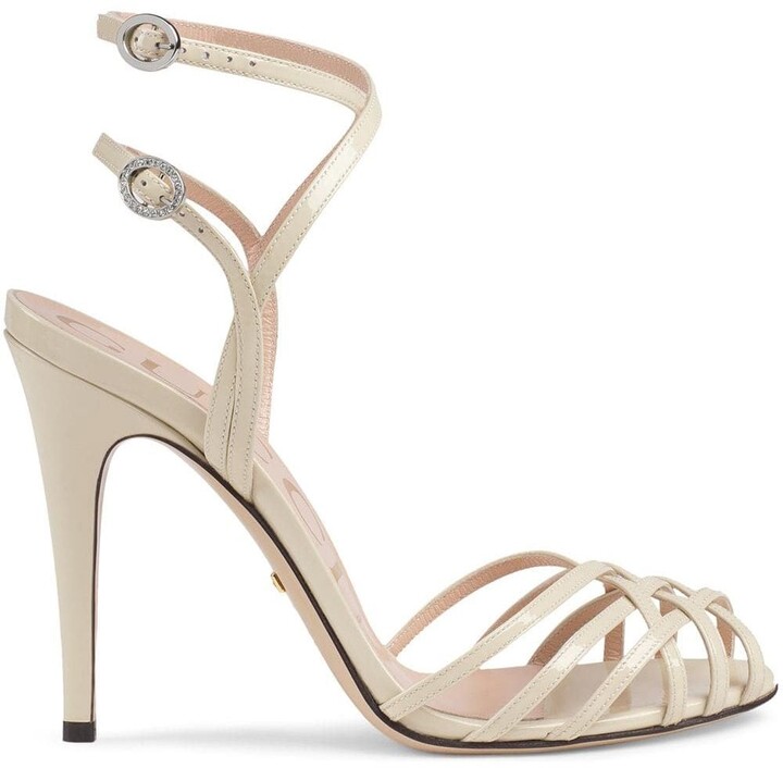 gucci heels white
