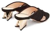Thumbnail for your product : Nicholas Kirkwood Veronika Split Mirror Heel Suede Mules - Womens - Black