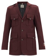 Thumbnail for your product : Boramy Viguier Single-breasted Flap-pocket Wool Jacket - Red