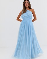 Thumbnail for your product : ASOS DESIGN one shoulder tulle maxi dress