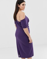 Thumbnail for your product : ASOS DESIGN Curve pleated shoulder pencil dress