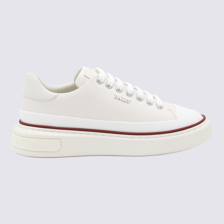 Bally White Leather Sneakers - ShopStyle