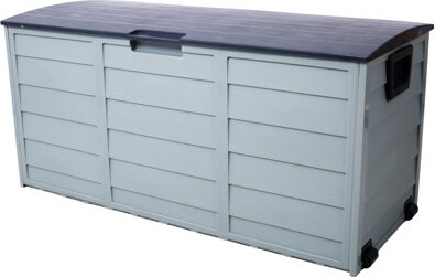 Audiohome All Weather UV Pool Deck Box Storage Shed Bin Backyard Patio Outdoor W/ Wheel