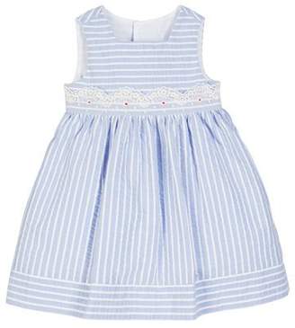 Luli & Me Striped Lace-Trim Sleeveless Dress, Size 12-24 Months