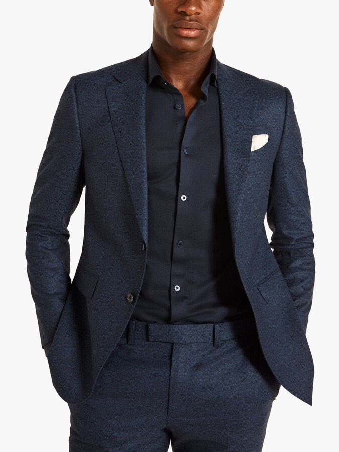 Moss London Slim Fit Wool Flannel Suit Jacket, Royal Blue ShopStyle
