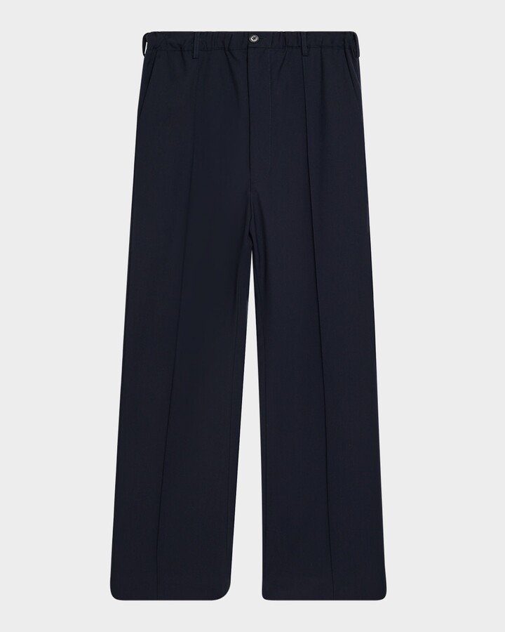 Marni Men's Wool High-Waist Drawstring Flare Pants
