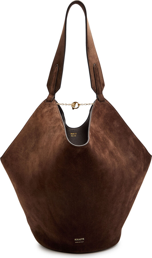 KHAITE Lotus Small Suede Tote