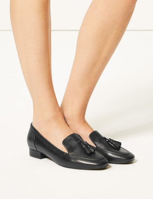 Marks and Spencer Wide Fit Leather Tassel Loafers