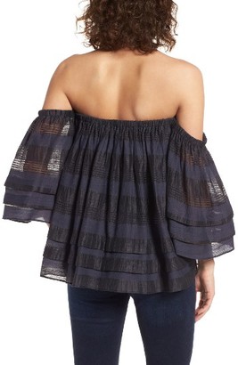 J.o.a. Women's Tiered Off The Shoulder Top