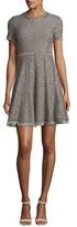 Thumbnail for your product : Rebecca Taylor Crewneck Short-Sleeve Tweed Short Dress