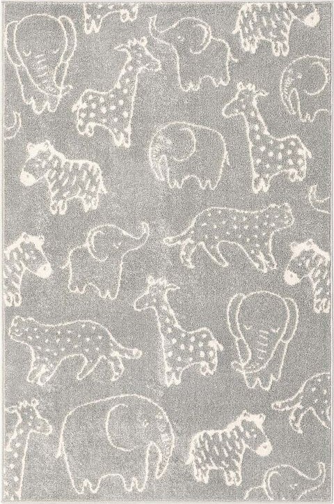 Unique Loom Safari Animals Whimsy Kids Throw or Area Rug
