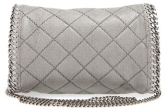 Stella McCartney 'Mini Falabella' Quilted Faux Leather Tote - Grey